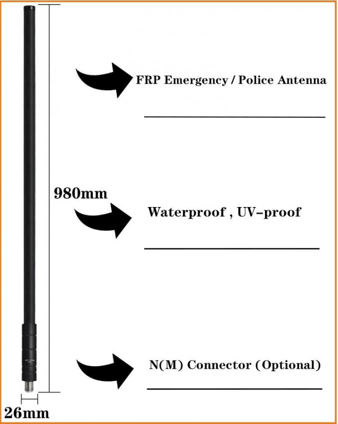 2628MHz Truck Cb Radio Antenna 6Ft Fiberglass Cb Base Station Antenna