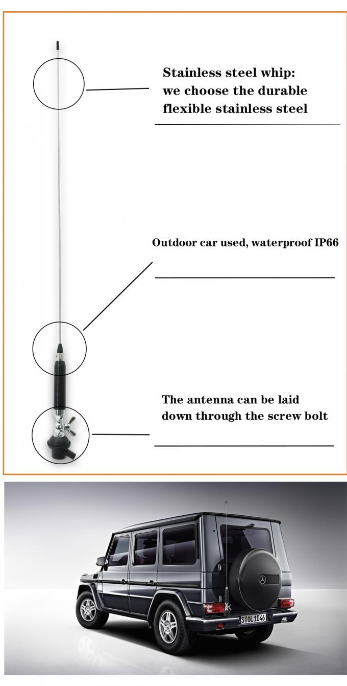 1.52.5dBi 27mhz Cb Radio Antenna Car Cb Antenna With Stainless Steel Whip