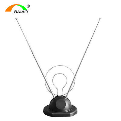 Factory Price Roundness Telescopic VHF / UHF Amplifier Free Channels Indoor DVB-T TV Antenna