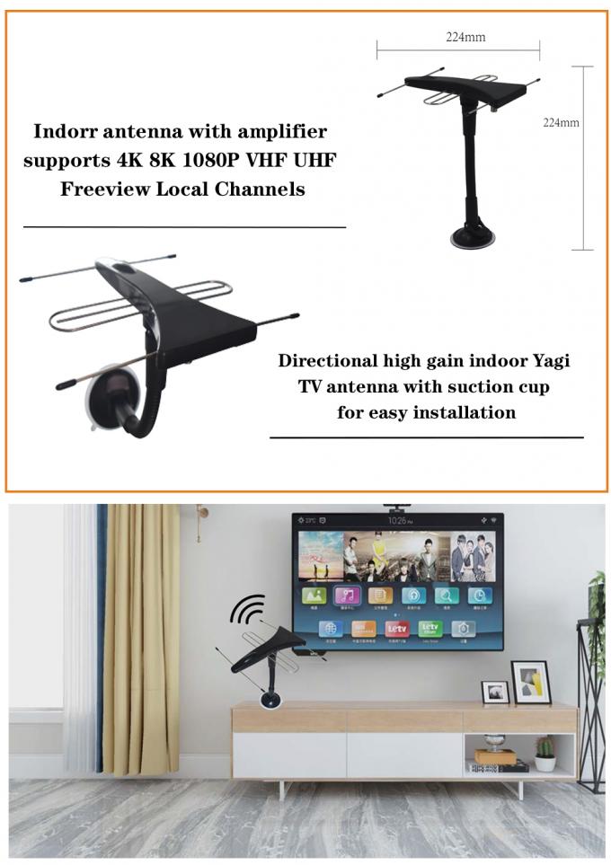 High Gain 75 Ohm Fm Uhf Vhf Dvbt2 Digital Vhf Yagi Outdoor Indoor