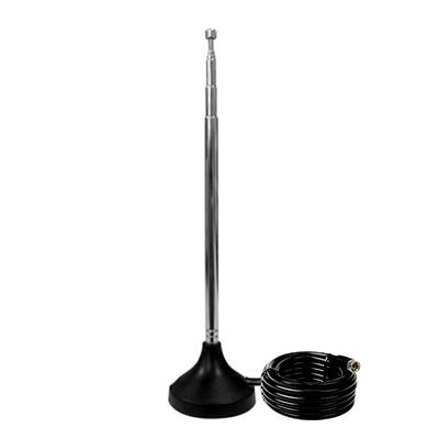 Magnetic Base 5-Section Extendable Indoor Digital TV FM Antenna For HD TV With TV Tuner