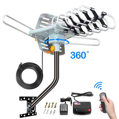 150 Mile Outdoor Yagi Antenna Motorized 360 Degree Rotation OTA Amplified