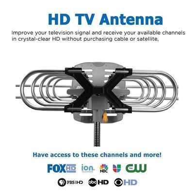 150 Mile 360 Degree Rotation UHF VHF Outdoor Yagi TV Antenna