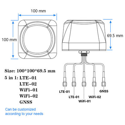 Omni Directional Waterproof Screw Mount 5-in-1 Combined Combination Antenna Outdoor GPS Wifi 4G LTE Combo MIMO Antenna