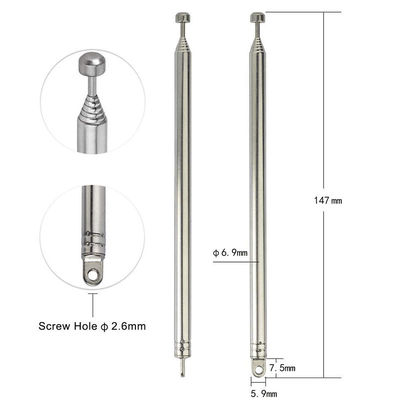 7 Sections Telescopic 74cm AM FM Antenna Portable Radio Antenna Compatible with Indoor Portable Radio Home Stereo Receiv