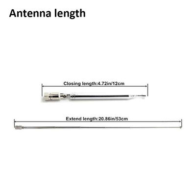 FM Radio Antenna Ancable Indoor FM Telescopic Antenna F Type Male Plug Connector with Adapter for Radio AV Stereo Receiv