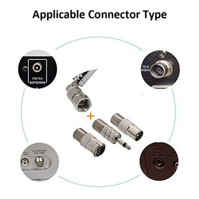 FM Radio Antenna Ancable Indoor FM Telescopic Antenna F Type Male Plug Connector with Adapter for Radio AV Stereo Receiv