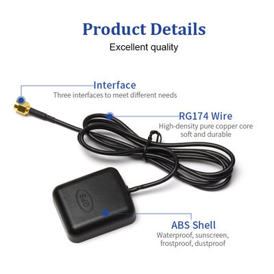 Waterproof Active gnss gps car navigation antennas PCB 1575.42Mhz SMA Connectors RG174 Wire car gps antenna