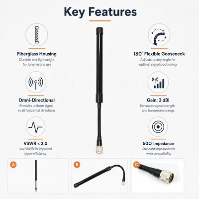 CS Tactical Antenna 433-510MHz High Gain Two Way Radio Antenna for UV-K5 UV-K58 UV-K6 and Other Handheld Two-way Radios