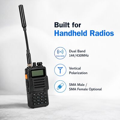 Tactical Boomerang Antenna, Dual Band 144/430MHz Portable Ham Radio Antenna with Optional SMA Interface