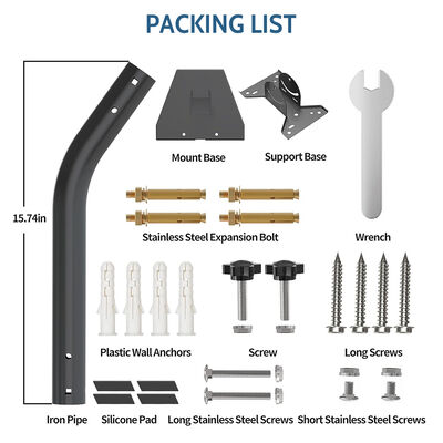 Gen 3 Starlink Mount Adjustable Wall/Roof Mounting Kit Rustproof Weatherproof Bracket Stainless Steel Pipe Adapter Model