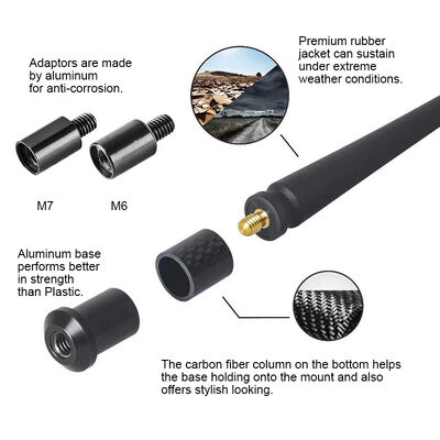 Optimized Universal CB Rubber Pickup Truck Radio Antenna Replacement with 7-50MHz Frequency Range 5dBi Gain Premium Car Antenna