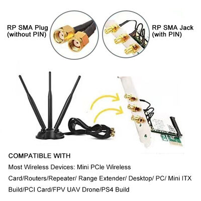 2.4G 5.8G Dual Band Omni High Gain WiFi Antenna, 8dBi Omni Antenna for WiFi Router and Wireless Network Card