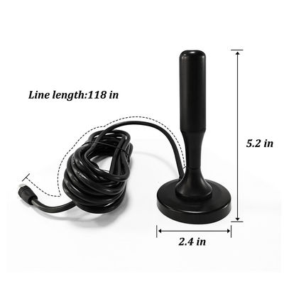 Magnetic Base Indoor VHF UHF Digital TV Omni Directional DVB-T2 Antenna , HDTV Antenna