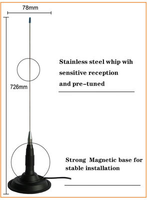 Customized Sensitive Car TV Antenna 11M UHF Car Cb Aerial 145*1550mm