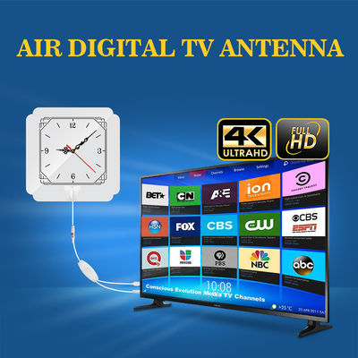 150 Miles Range Support 4K 1080p Indoor Amplifier HDTV Digital Solid Color White  Square Clock Antenna