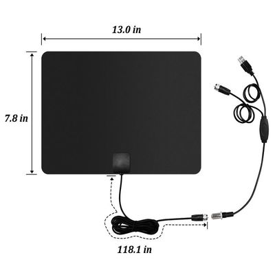 50 Mile Range 4K Hd Digital Tv Antenna Amplified Ultra-Thin Indoor Plate